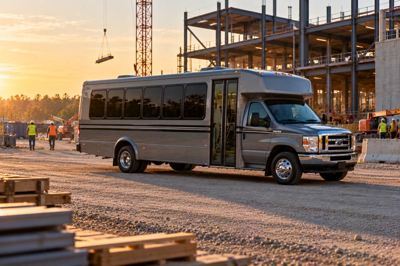 Construction Site Shuttle Bus Rentals in Greenville, SC